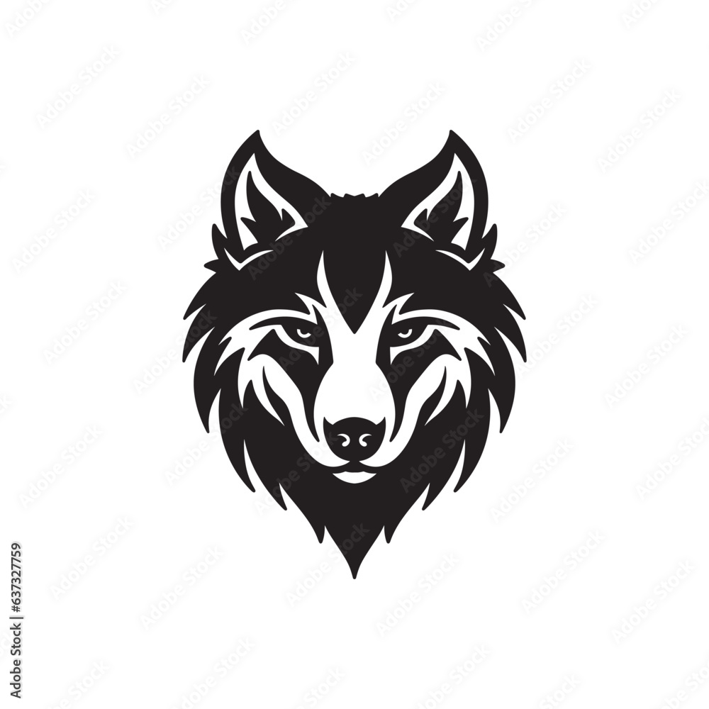 Wolf logo vector isolated on white background