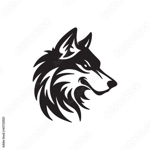 Wolf logo vector isolated on white background