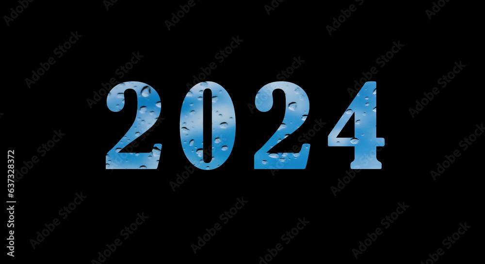 The background is black and there is a number in the center that says 2024 to welcome the new year.