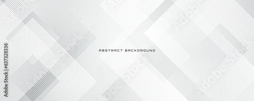 White geometric abstract background overlap layer on bright space with lines effect decoration. Modern graphic design element rhombus style concept for banner, flyer, card, cover, or brochure