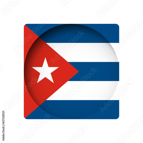 Free Download Cuba flag - behind the cut circle paper hole with inner shadow. - GFXLoad