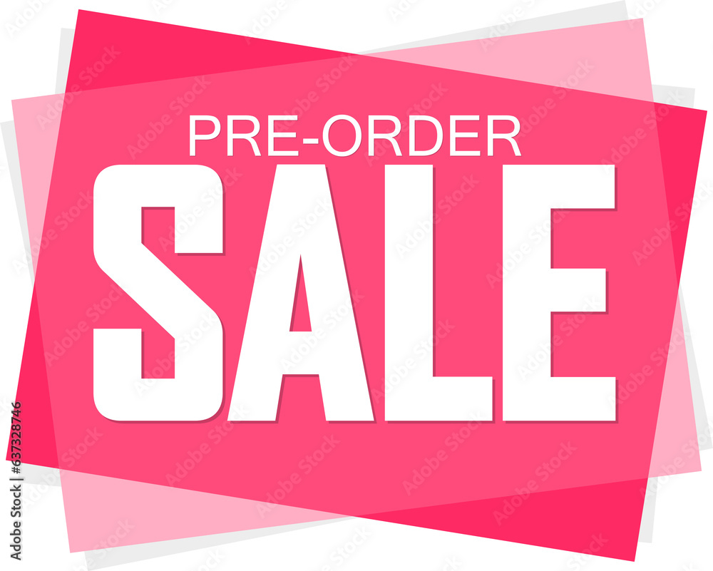 Pre-Order sale, discount tag on transparent background, PNG