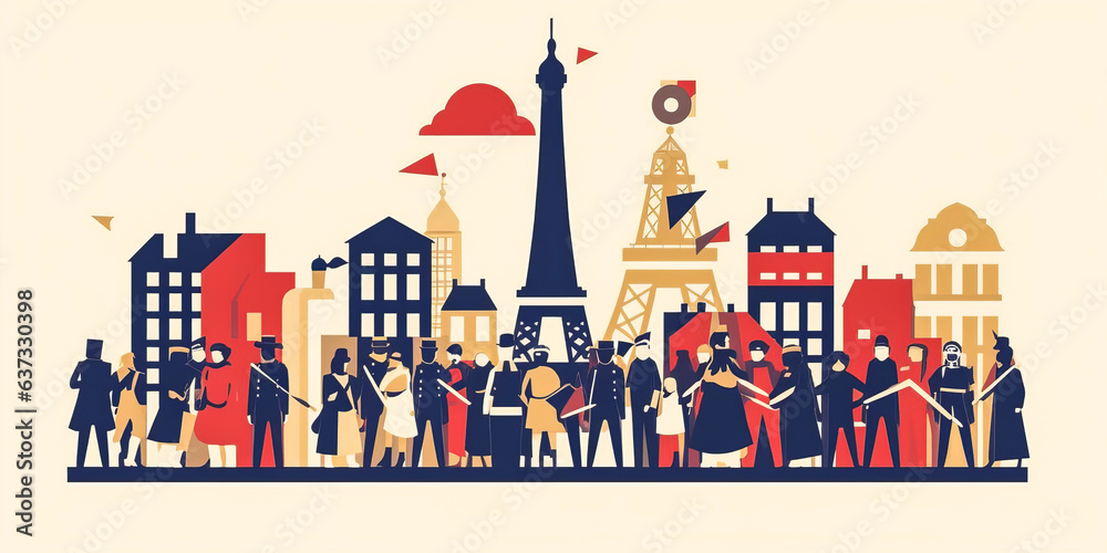 Captivating modern flat design illustration of the French Revolution ...