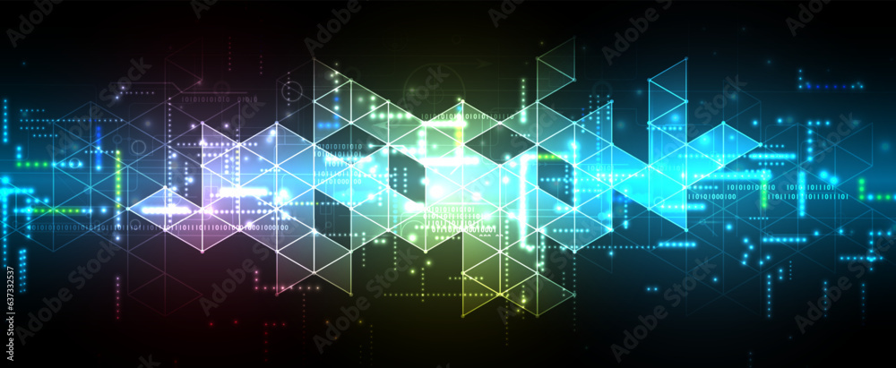 Technology banner design with hexagons abstract background. Technology banner design with hexagons abstract background.