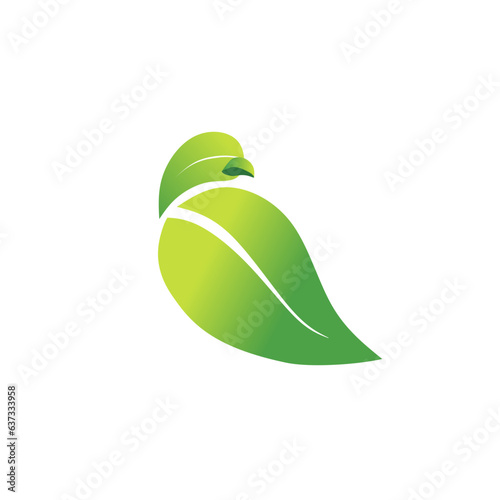 Leaf Bird Logo Vector Icon Template