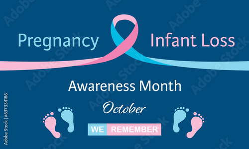 Pregnancy and infant loss awareness month (SIDS) is observed every year in October, to honor and remember those who have lost a child during pregnancy or in infancy. Vector illustration