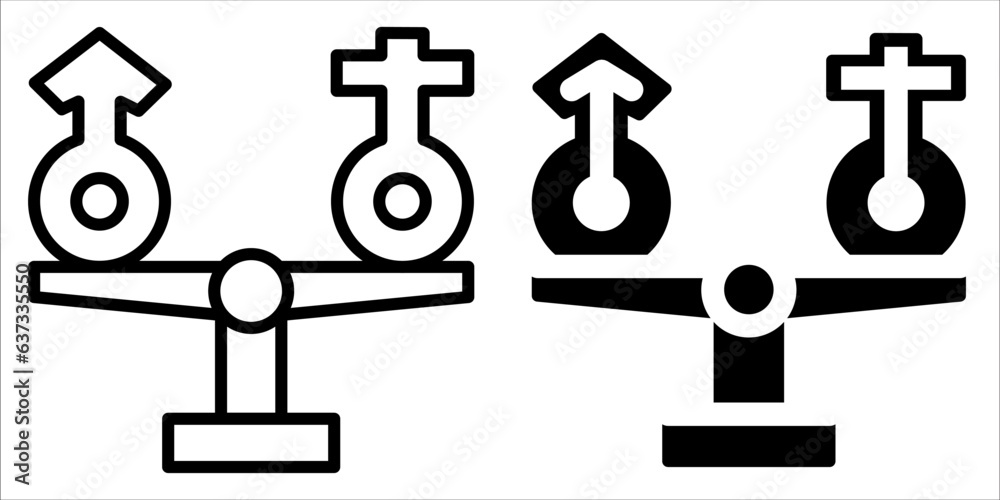 Obraz premium VECTOR GENDER HARMONY ICON IN STROKE AND FILL VERSION