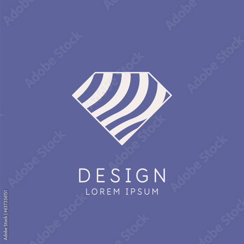 The emblem depicts a diamond. Vector illustration. Graphic element for design. Isolated image of a diamond.