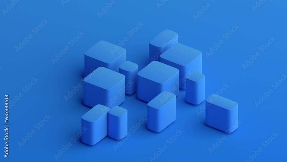 Abstract 3d render, blue geometric background design, 4k seamless looped video Abstract 3d render, blue geometric background design, 4k seamless looped video