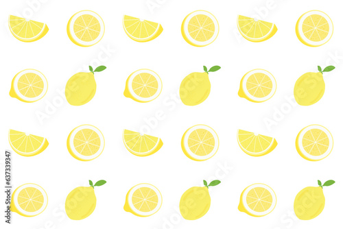 lemon herb vector seamless pattern background
