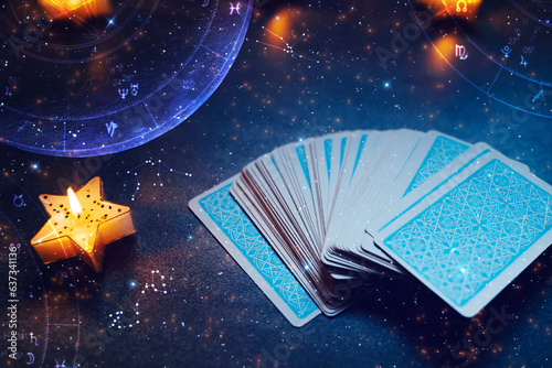 tarot cards and astrology, esotericism and prediction of the future photo