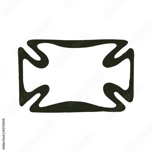 Simple vintage inspired decorative frame. Rectangle hand drawn vector frame. Isolated on white.