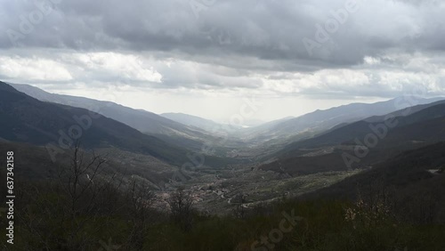Time Lapse of the viewpoint of the Port of Tornavacas. Jerte Valley. Valle del Jerte, Extremadura, Spain photo