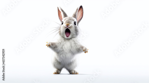Bunny on a white background for digital printing wallpaper, custom design