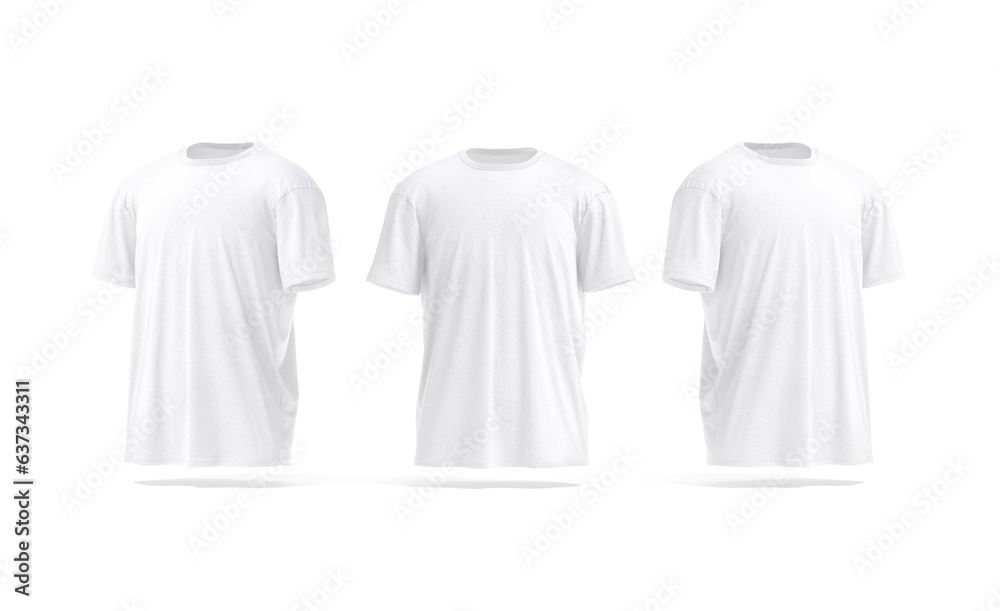 Blank white oversize t-shirt mockup, front and side view Blank white oversize t-shirt mockup, front and side view