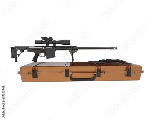 Rifle isolated on white background. 3d rendering - illustration