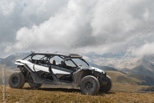 offroad utv side by side buggy in a mountains