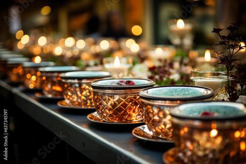 Candles in the church. Selective focus. Shallow depth of field. Generated image