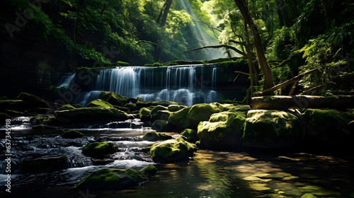 The beauty of waterfall in the forest