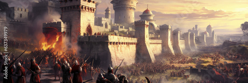 Fall of Constantinople in 1453. Captured by Fatih Sultan Mehmet. Generative AI photo