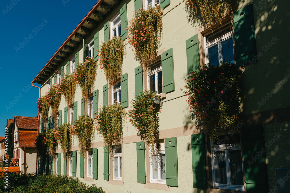 Naklejka premium Old national German town house in Bietigheim-Bissingen, Baden-Wuerttemberg, Germany, Europe. Old Town is full of colorful and well preserved buildings.