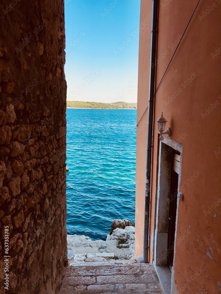 Fototapeta premium View of the sea from the town of Rovinj, Croatia