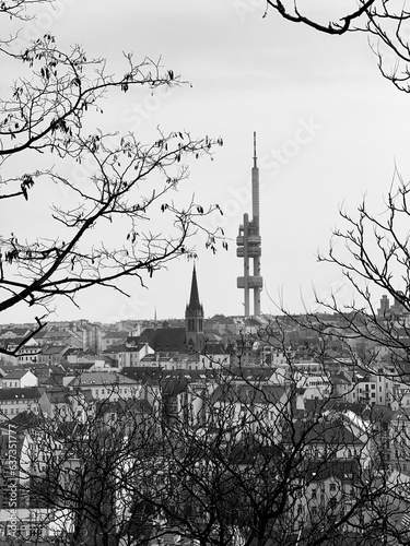 Prague views in black and white photo