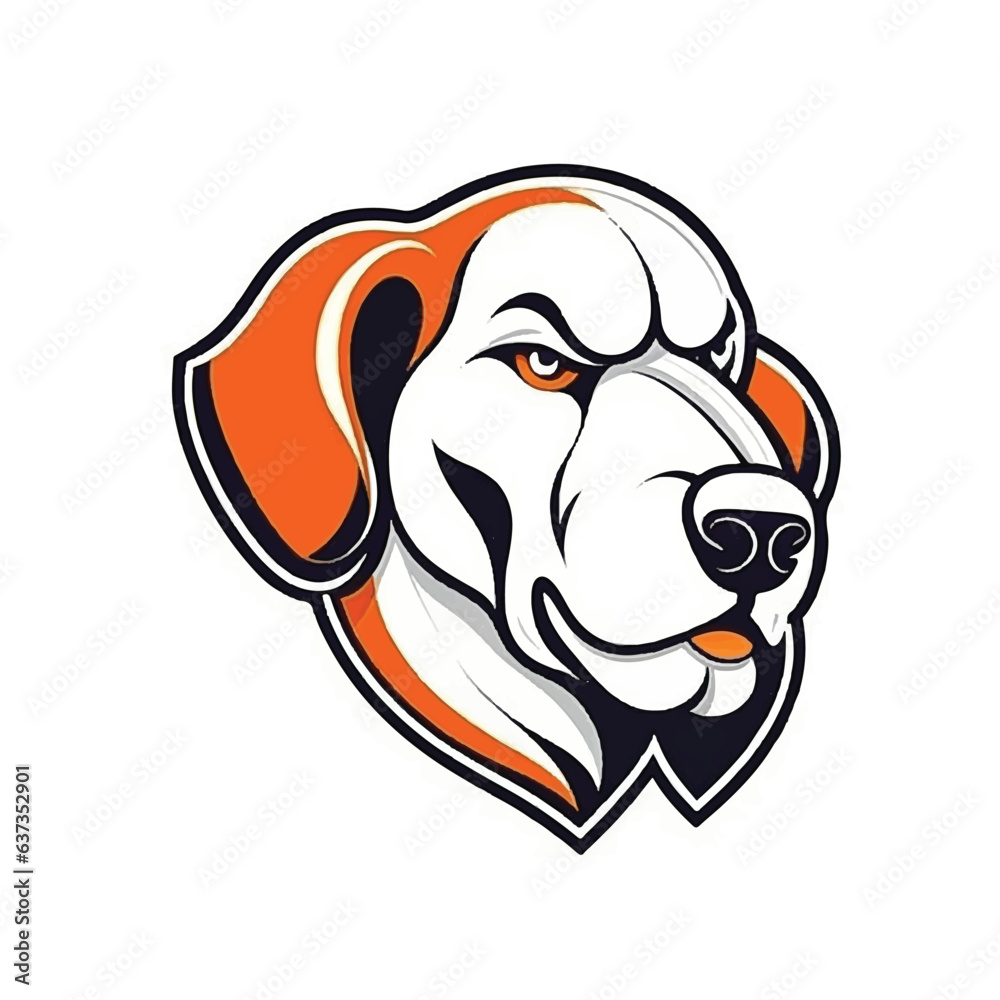 Bold character dog logo vector illustration cartoon