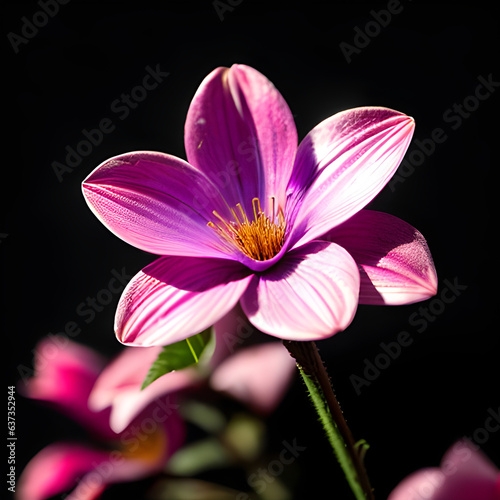 Cosmos flowers and buds in Japan at night.