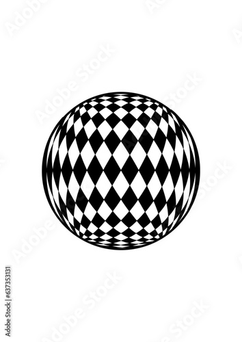 Kugel mit interessantem schwarz-weiß-muster, modern art