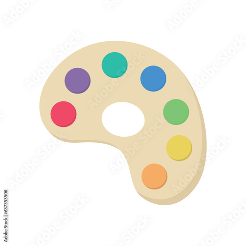 Flat icon art palette isolated on white background. Painting palette. Vector illustration.