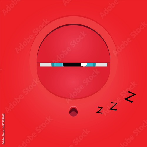 Monster eye. Cartoon illustration of a funny sleepy monster with one eye. Vector 10 EPS.