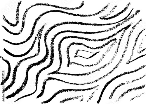 Grunge Free Hand Chalk Wave Abstract Background.