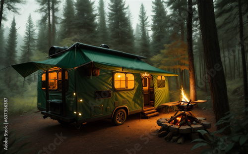 beautiful camping outdoor  background illustration.