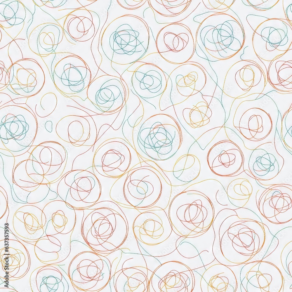 Embroidered seamless pattern of colorful flowers. AI generated.