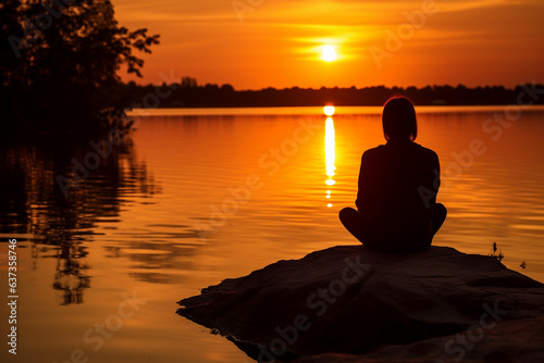 Sunset Reflecting on the Water's Surface as Someone Relaxes Nearby, rest, nature, love, 