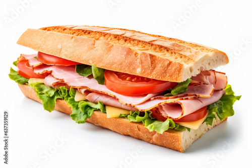 a sandwich with ham