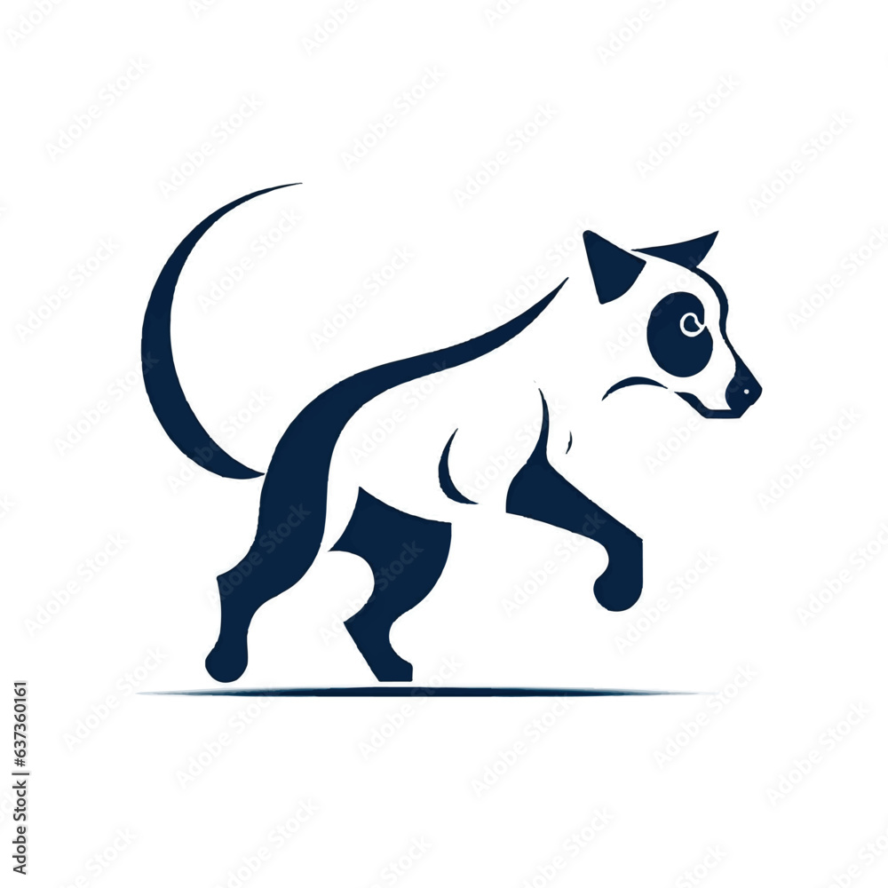 Fototapeta premium Dynamic dog logo vector illustration character cartoon