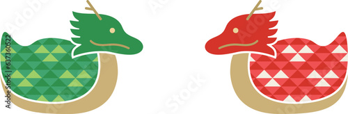 ペアの辰年干支のイラスト