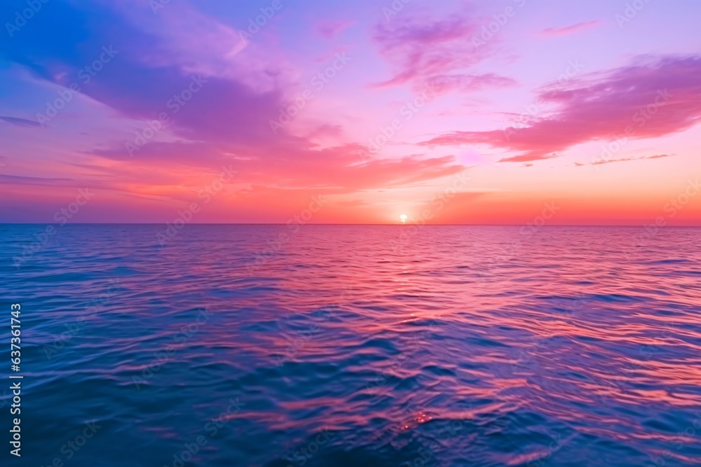 Beautiful sunset above the sea. Sunset over the sea. Beautiful sunset over the sea