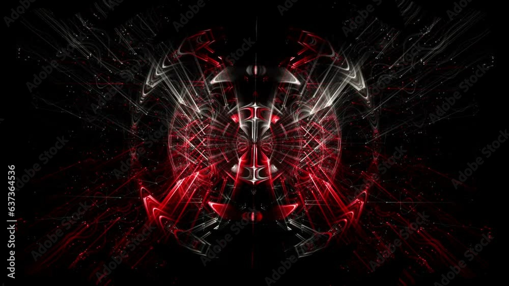 Red Glowing dimensonal orb effect on black motion background VJ Loop