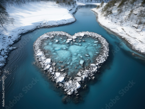 pile of heart-shaped stones in the river © Kedek Creative