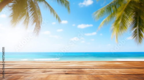 Seaside Serenity: Empty Table against a Summer Sky