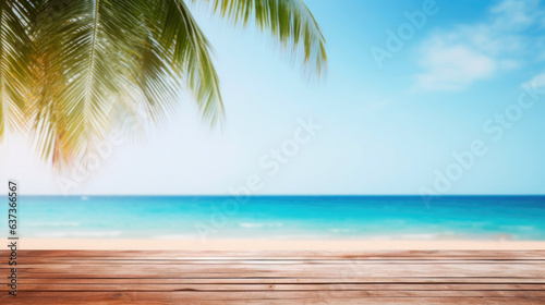 Coastal Dream: Table Set amidst a Sunny Beachscape © Andrii 