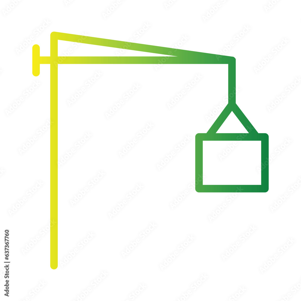Crane Factory Hook Gradient Icon Crane Factory Hook Gradient Icon