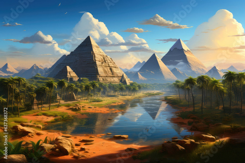 Ancient Wonders  Pyramids of Giza in Silent Splendor