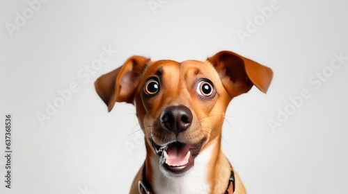 Funny Dog Captured in a Surprised Moment