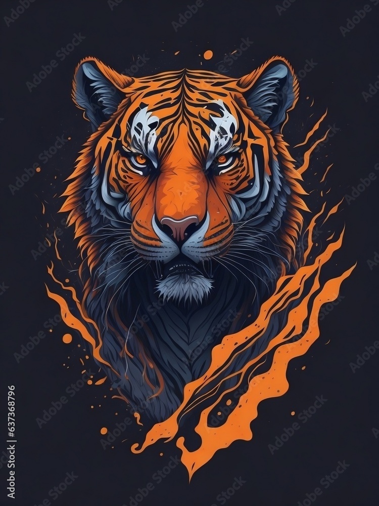 AI generated illustration of tiger head