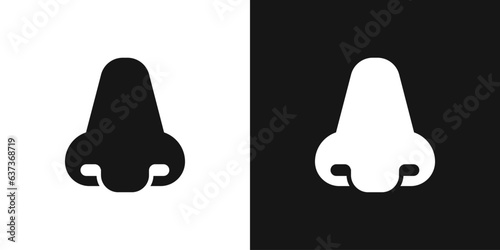 Human nose vector icon. Nose shape, smell symbol