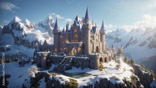  Snowy Mountain Enchantment  Craft a Mysterious Medieval Castle in a Fantasy World 